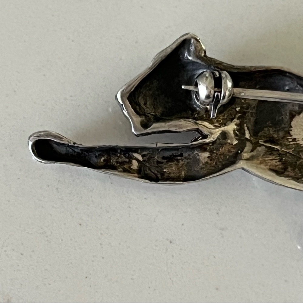 925 PANTHER LEOPARD EXQUISITE Marcasite Sterling Silver Signed Brooch Pin Gift - Picture 12 of 17